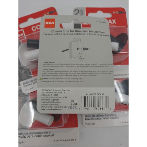 Lot of 5 RCA Plastic Feed-Thru Coax Bushing 2-Pack Pkg VH144R RCA VH144R (Q) - Picture 3 of 8